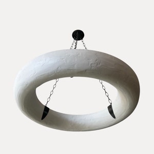 The Halo Large Plaster and Bronze Chandelier Pendant Light