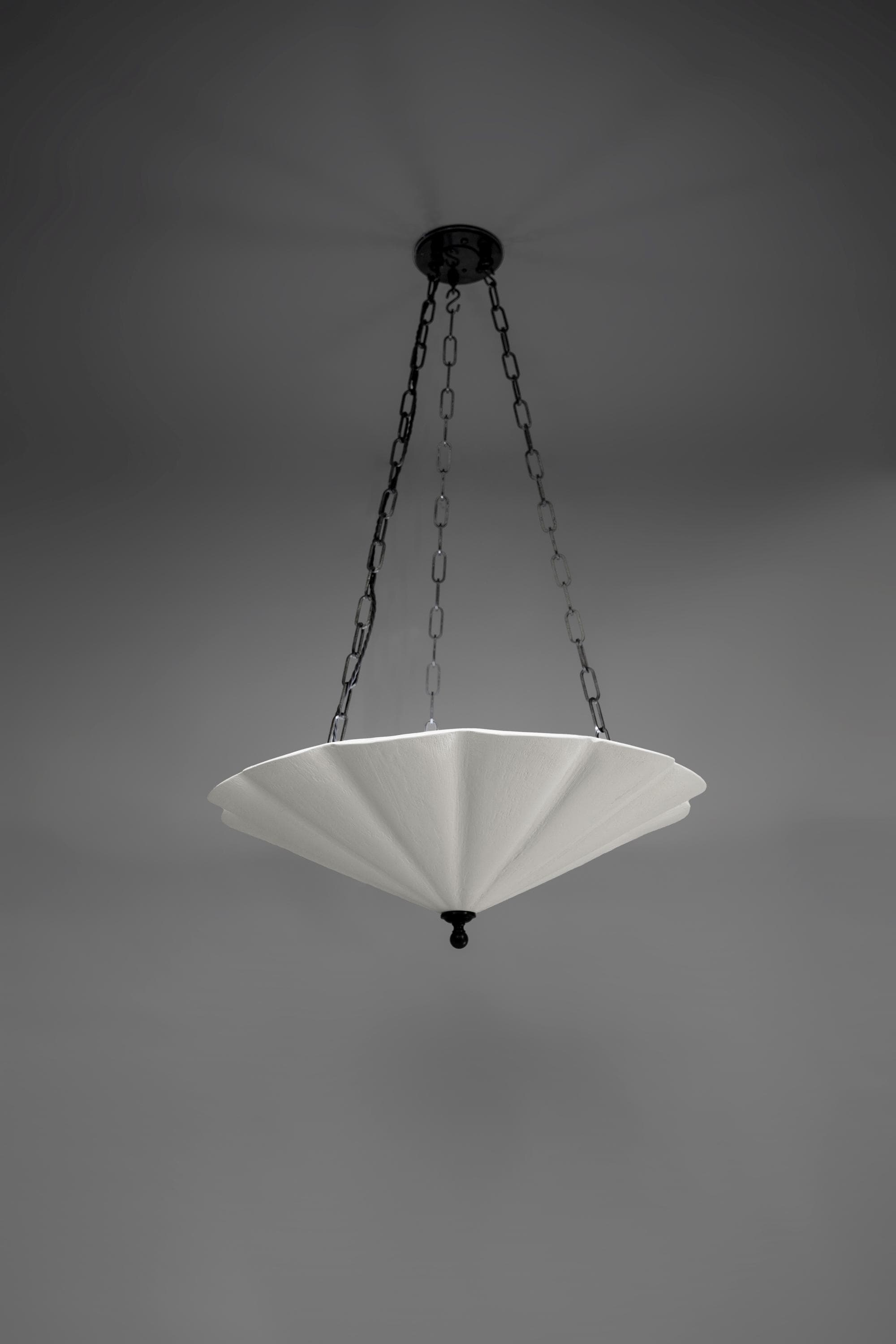 The Small Fluted Pendant Plaster Chandelier