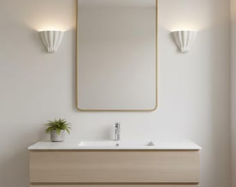 Small Plaster Scallop Shell Wall Sconce  | Hand Painted in Farrow & Ball Slipper Satin