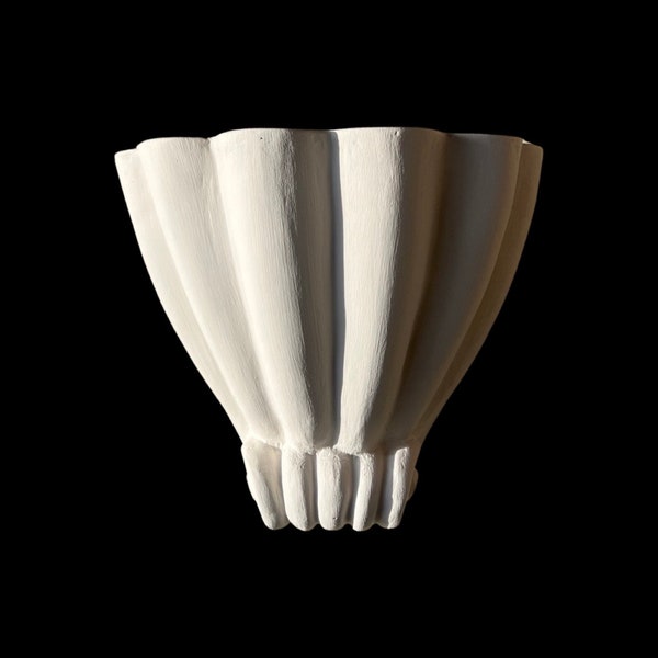 Plaster Scallop Shell Wall Sconce Light