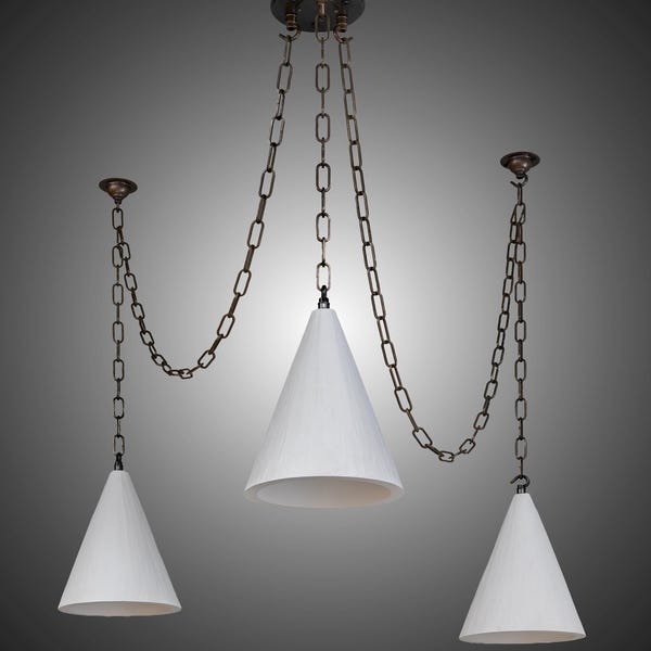 Triple Cluster Small Plaster Cone Pendant Lights