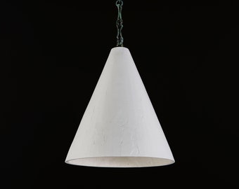 15" Inch plaster cone pendant shade custom made with hand finishing