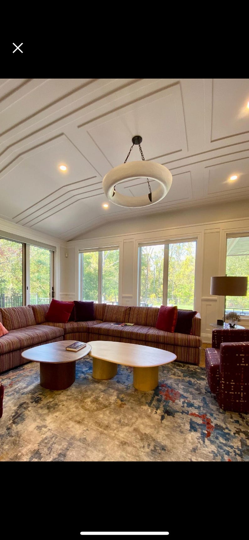 The Halo Large Plaster and Bronze Chandelier Pendant Light image 2