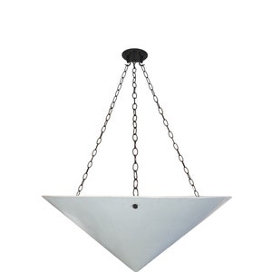 Large Plaster and Bronze Conicle Chandelier Pendant Light