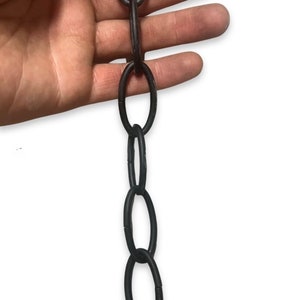 Powder coated black oval link chain