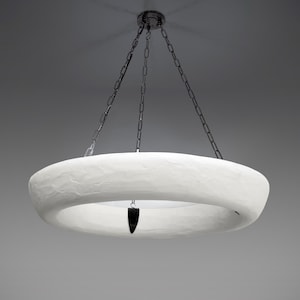 The Halo Large Plaster and Bronze Chandelier Pendant Light