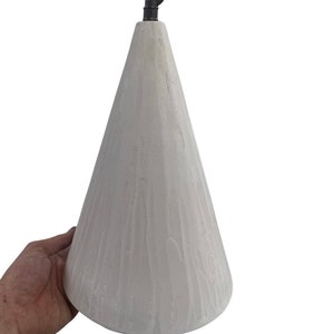 Small plaster cone pendant light custom made with hand finishing