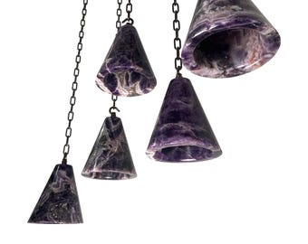 Set aus 5 Amethyst Kristall Kegel Anhängern, Limitiert