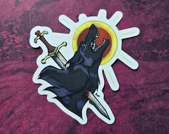 Trapped Under Iron | Vinyl Wolf & Sword Sticker