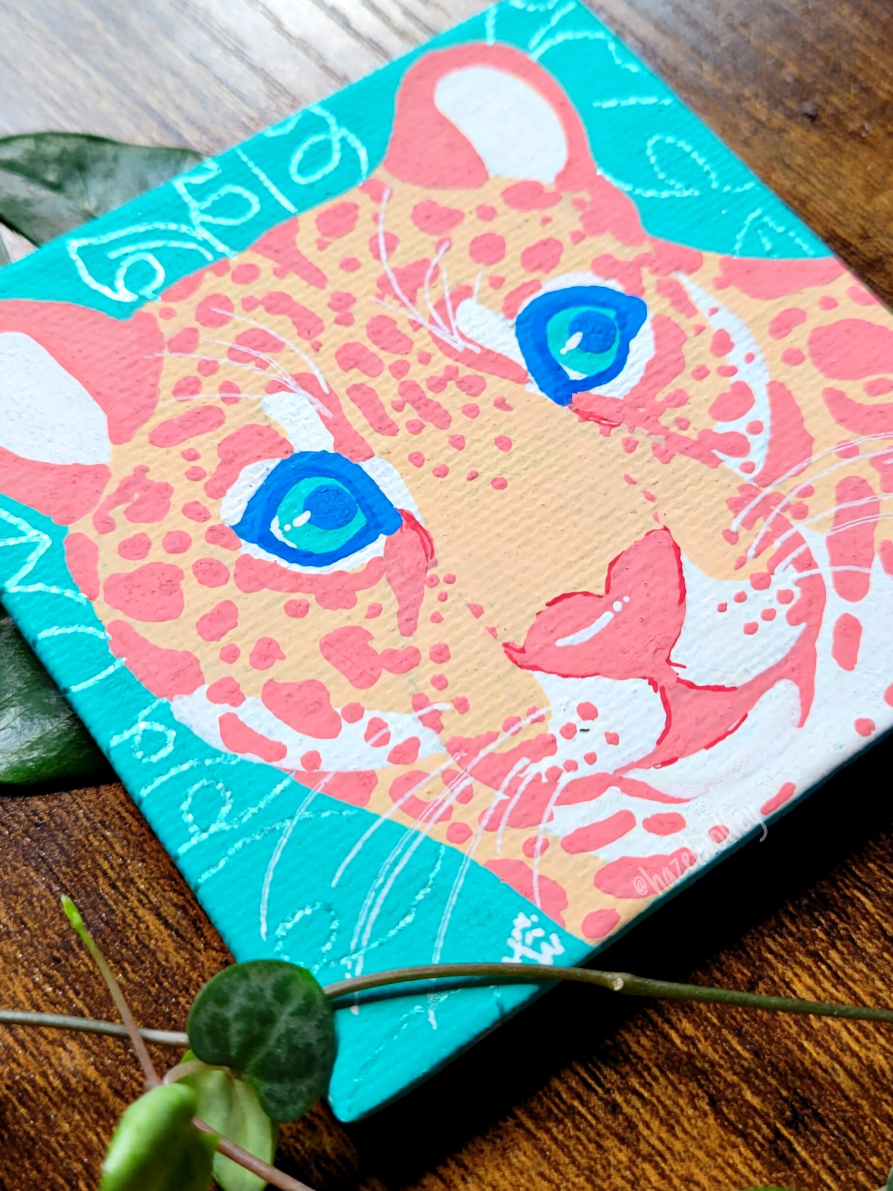 Rosey Tropical Jaguar Original Posca Marker Painting Etsy