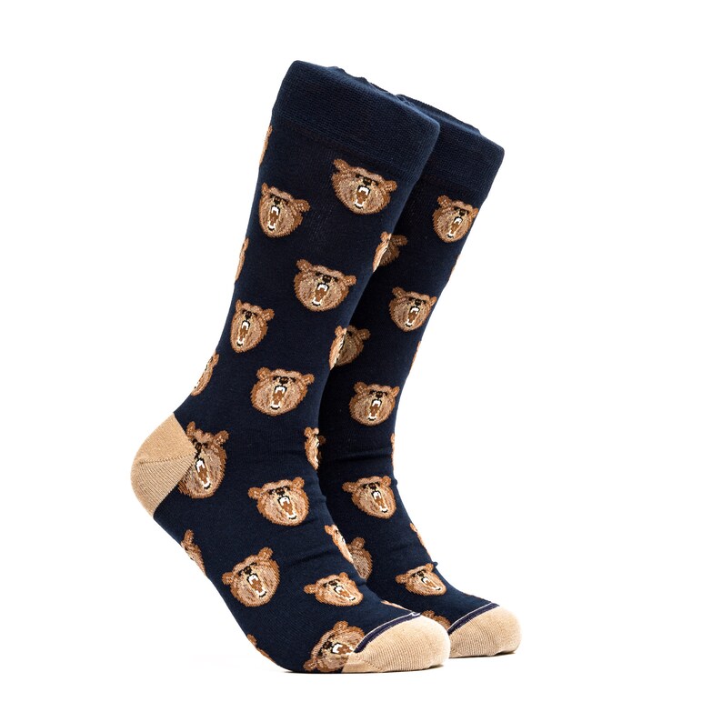 Happy Mens Socks Dress Groomsmen Socks With Bears Womens Dress Etsy