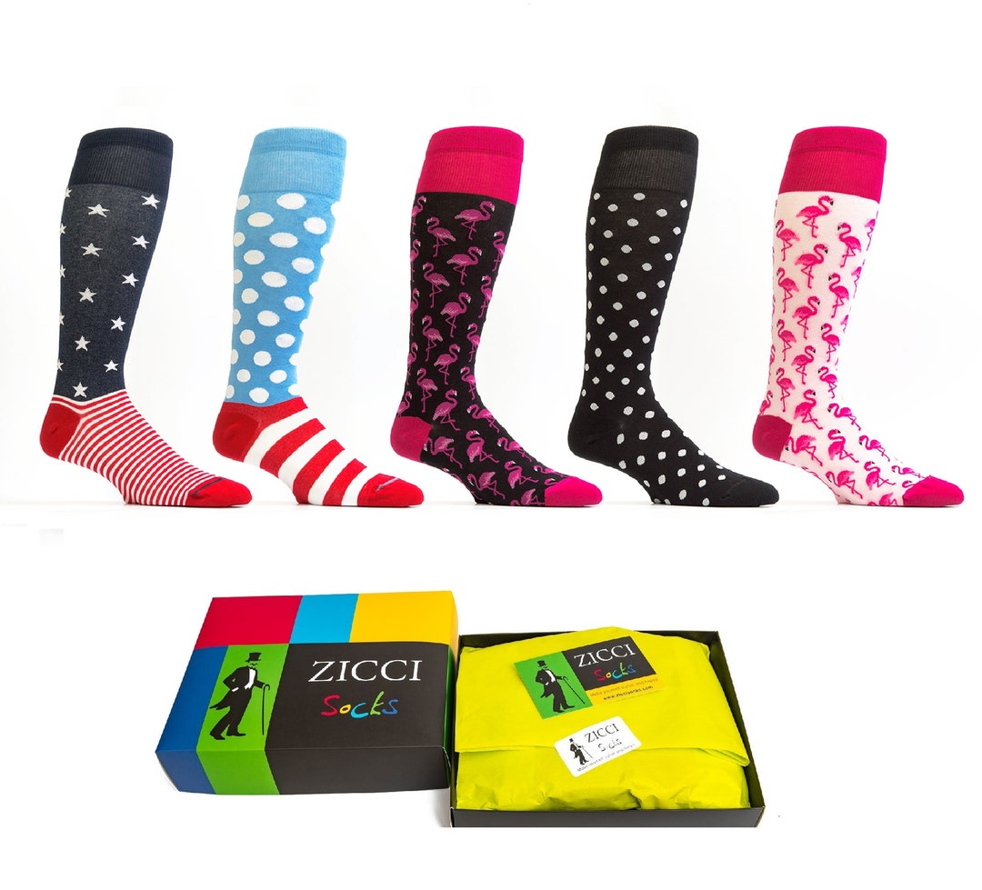 Long Socks Womens Knee High Socks Set of 5 Gift Box Knee Socks Etsy