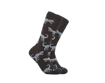 Dinosaurs Socks | Men's Casual Dress Socks |  | Jurassic Socks | T-Rex Socks | Brontosaurus Socks | Groomsmen Funny Socks | Dino Socks