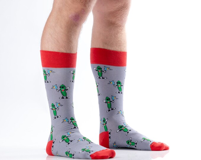 Pickleball Cotton Crew Socks, Funny Groomsmen Gift
