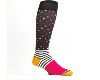 Women Knee-High Socks Girl Happy Dress Socks Gift For Her Crazy Socks Long Socks Gift Knee Socks For Girls Multicolor Pattern