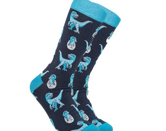 Dinosaurs Socks | Men's Casual Dress Socks |  | Jurassic Socks | T-Rex Socks | Brontosaurus Socks | Groomsmen Funny Socks | Dino Socks