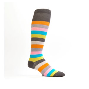 Knee High Stripes Socks Women Cotton Thigh High Multicolor Socks Long Happy Socks For Her Colored Luxury Socks For Girls