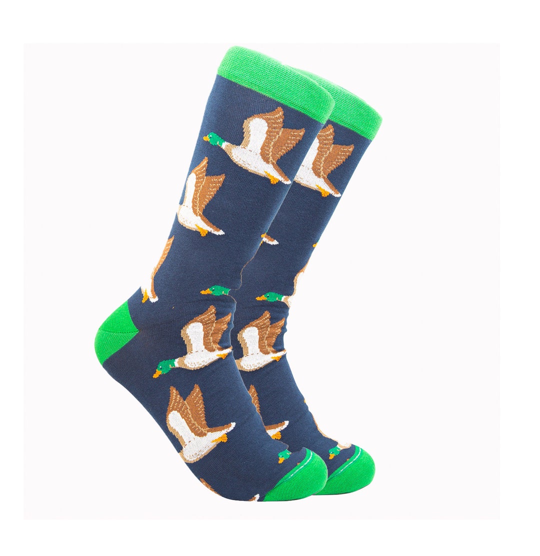 Duck Socks Fun Socks for Men and Women Crazy Groomsman Mid Calf Happy