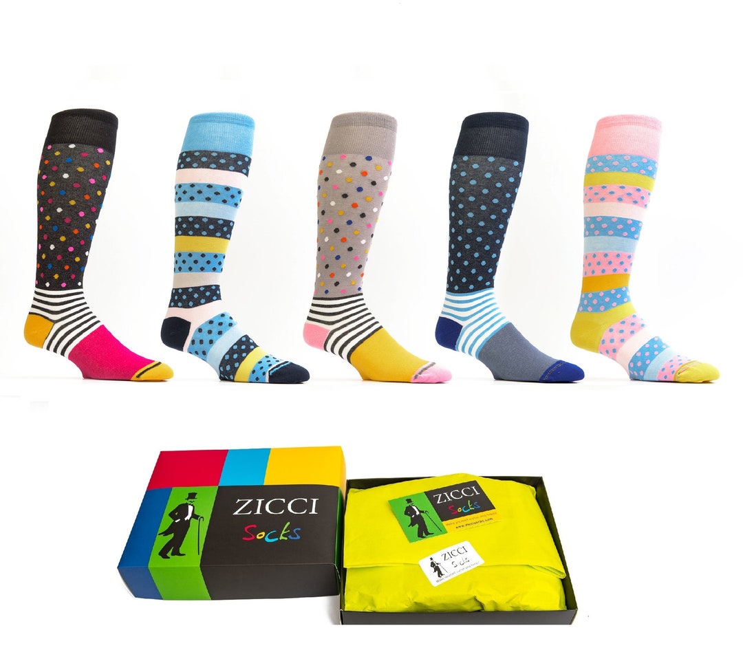 Socks Collection Knee High Socks Set: Women's Colorful Combed Cotton Socks Gift Box - Etsy
