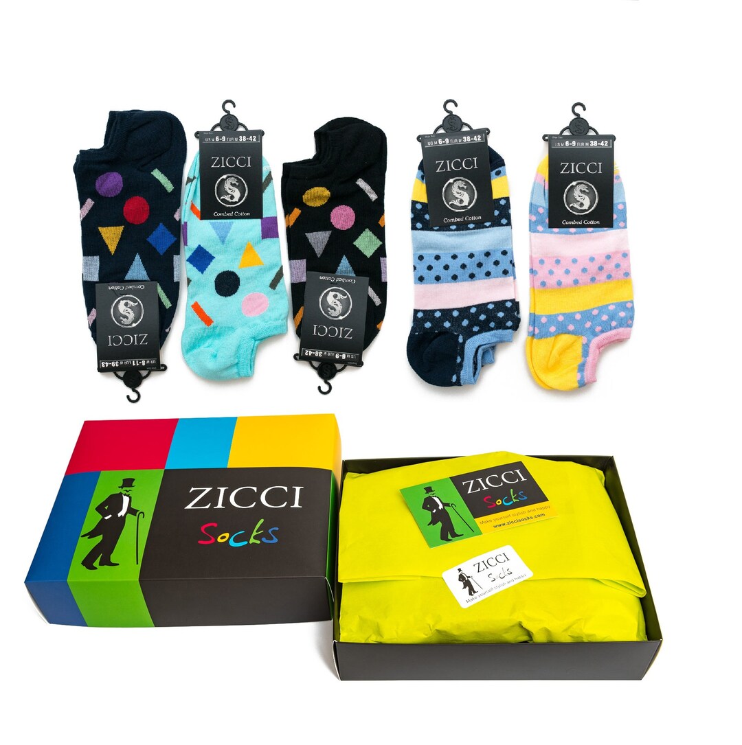 Unisex Ankle Socks Happy Colorful Short Womens Socks Mens Funny Crazy Socks Gift Box Cool Socks