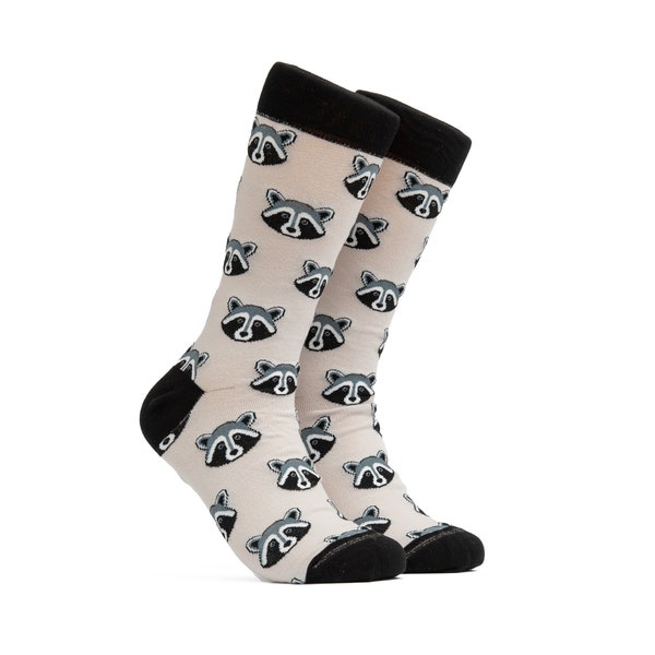 Men's Socks |  Raccoon | Mismatched Socks | Animal Socks | Trash Panda Socks | Forest Socks | Mammal Socks | Funky Socks | Clever Raccoon