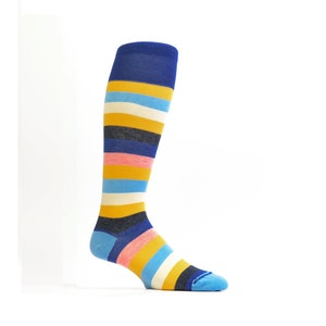 Stripes Knee High Socks Multicolor Women Thigh High Socks Long Happy Socks For Her Cotton Socks With For Christmas Colored Luxury Socks