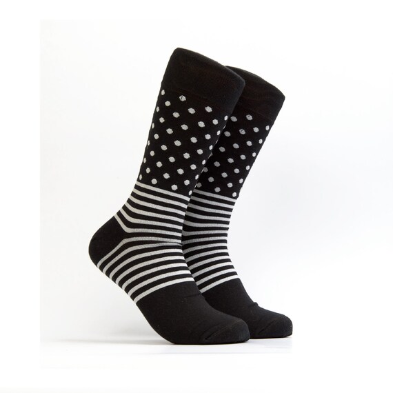 black and white dress socks