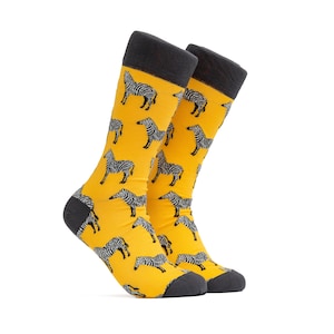 Men&#39;s Socks | Zebra Socks | Mismatched Socks | Animal Socks | Safari Socks | Zebra Lover Gift | Zebra Gift | Zoo Socks  Gift Box Socks Zebra