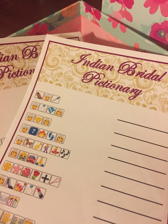 Indian Bridal Pictionary Dulhan Dulha Emoji Indian Wedding Etsy