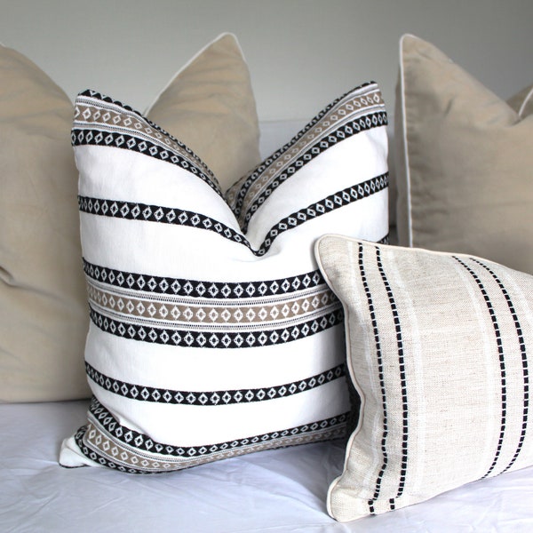 New Collection cushion covers, Black and white cushion covers. Boho style shams Made in Australia Reversible covers