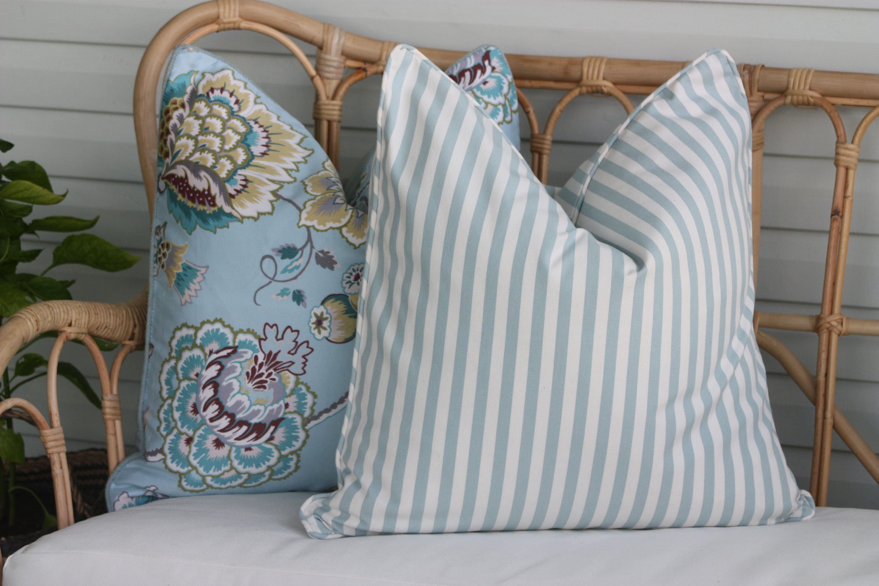 Stunning Duck egg cushion cover reversible satin Jacobean Etsy