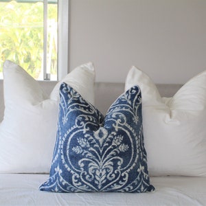 Cojín Swavelle Dalusio Damask Denim Chambray 100% algodón Fundas de cojín estilo Hampton Fabricadas en Australia VOL2