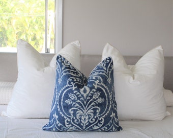 Swavelle Dalusio Damask Denim Cushion Chambray 100% cotton Hampton's style Cushion covers Made in Australia VOL2