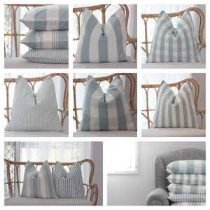 Hampton style cushions, Classic Hamptons cushion covers, Made in Australia, Large striped cushions, Ticking cushions, Check cushions