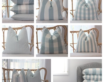 Hampton style cushions, Classic Hamptons cushion covers, Made in Australia, Large striped cushions, Ticking cushions, Check cushions