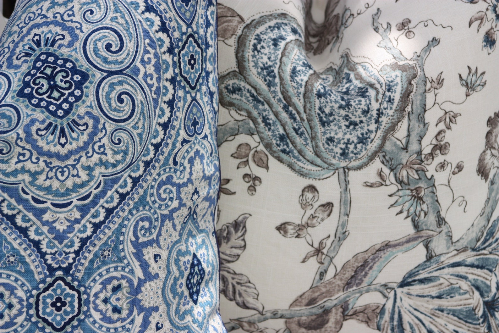 Hampton's Style Cushions Blue and White Damask Cushion Etsy