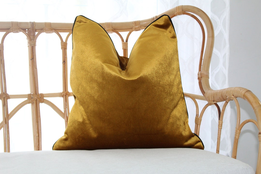 Black and Gold Velvet Cushion Covers Gold Velvet Cushion Etsy