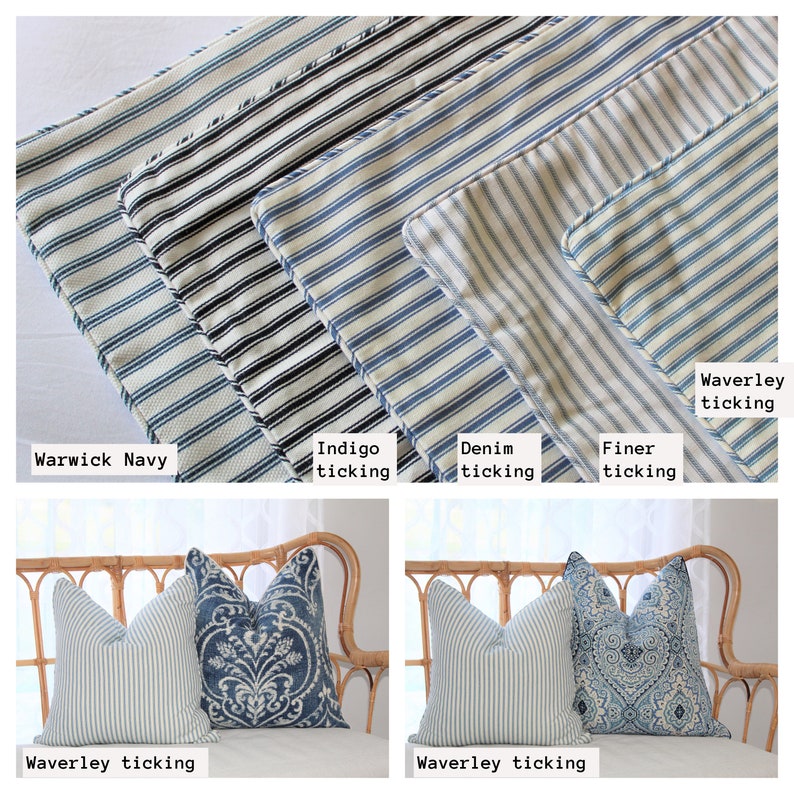 Hampton's Style REVERSIBLE Cushion Covers Made in Etsy