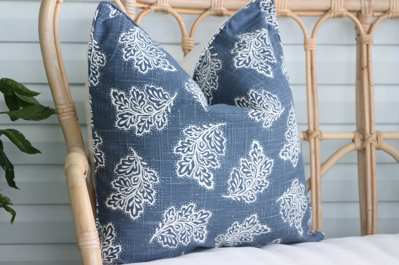 Autumn Falling leaves Hampton/'s style cushion covers Navy Duck egg blue cushion covers 100/% Australian made with love
