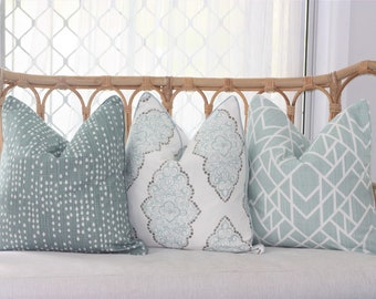 Seafoam Blue cushions, Hampton style cushions, Hamptons decorations, Luxurious Piped cushions, Made in Australia