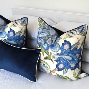 Fundas de cojín P Kaufmann Mayleen Peacock Jacobean Floral 100 % algodón fabricadas en Australia, fundas de cojín estilo Hamptons