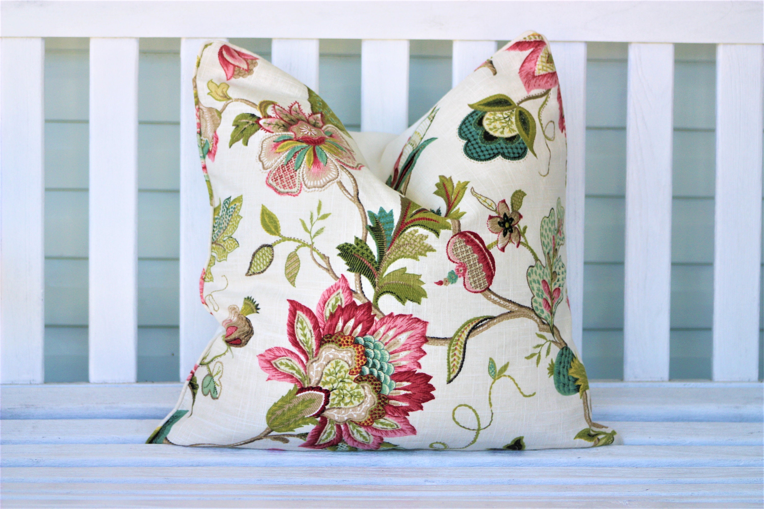 Taie Doreiller Housse De Coussin Décorative Style Hampton Fleurs