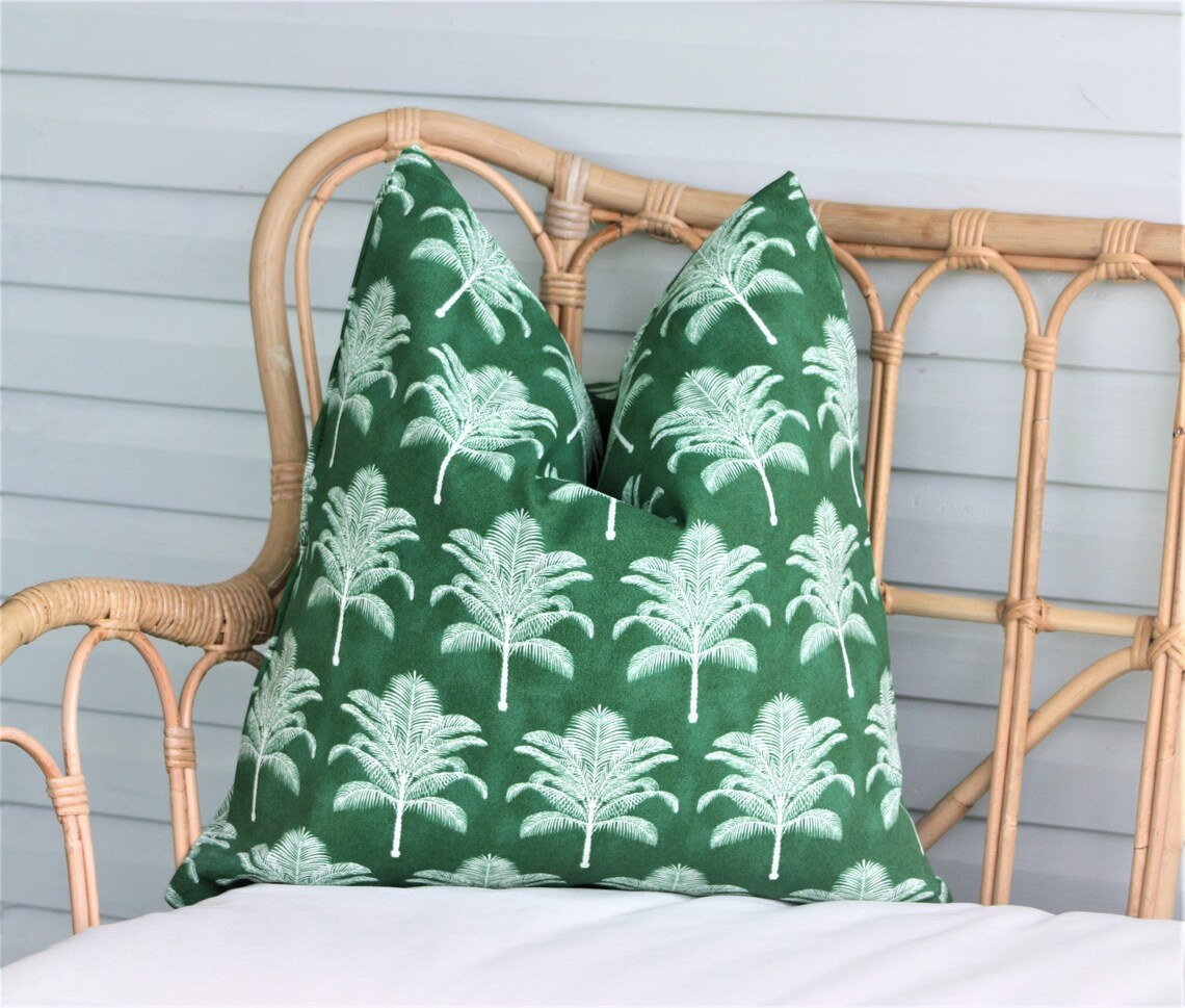 Tropical Outdoor Cushions Outdoor Pillows Blue Hamptons Etsy