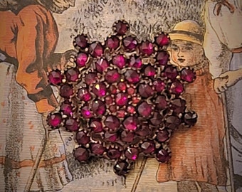 Beautiful Bohemian Garnet Brooch