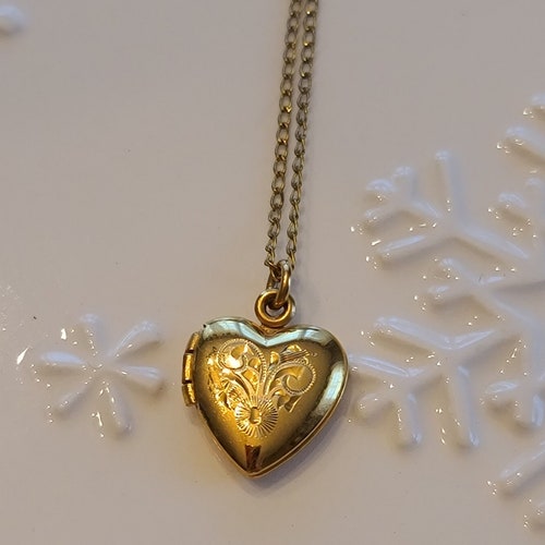 Gold Heart Locket Etsy