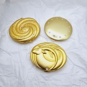 Trio of New Old Stock Estee Lauder Compacts, Vintage Horoscope Compacts, Powder Compacts, Capricorn and Aries Zodiac Signs, Purse Mirror