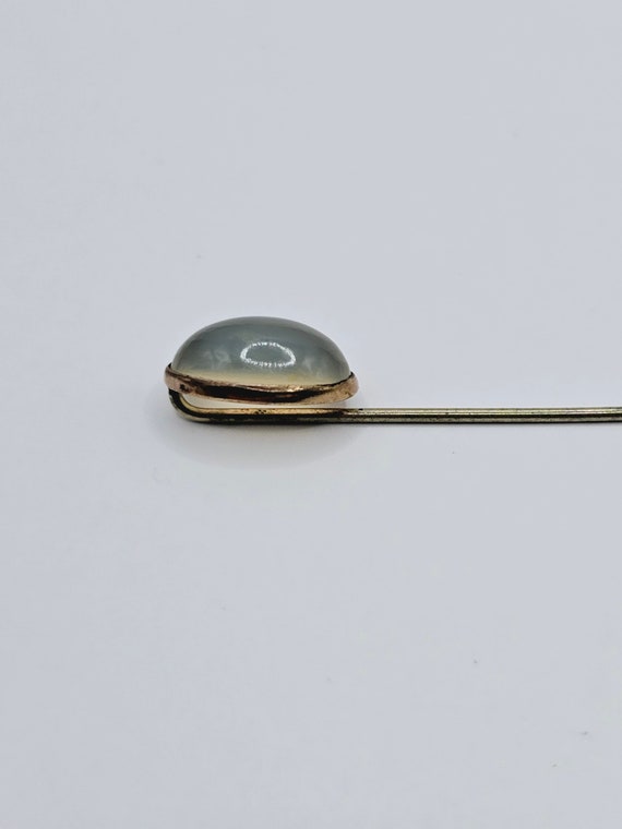 Lovely Old Antique Moonstone Stick Pin with Solid… - image 5