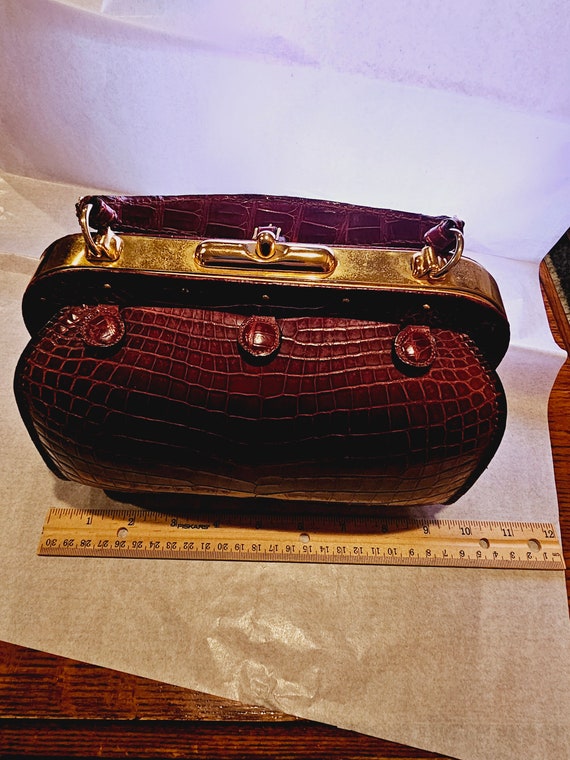 Stunning RARE Alligator Leather Handbag from Lede… - image 9