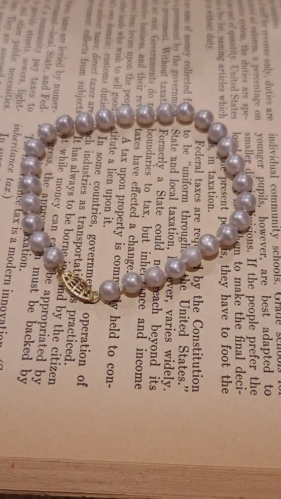 Dainty Pale Dove Gray Genuine Pearl Bracelet with 