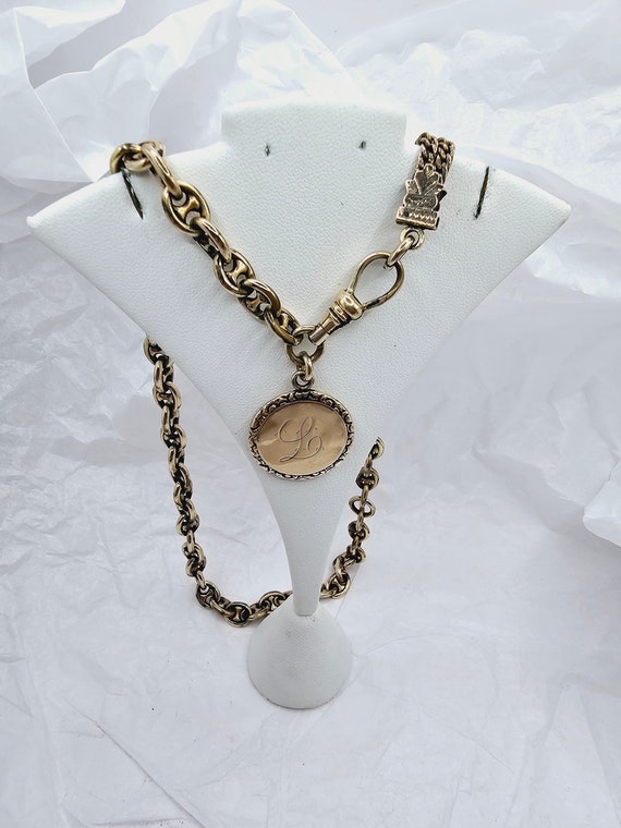 Excellent 16" Heavy Gold-Filled Watch Chain Neckl… - image 2